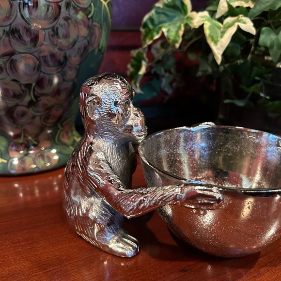 NWOT Silver Monkey Decorative Bowl - Made in India - Picture 6 of 13